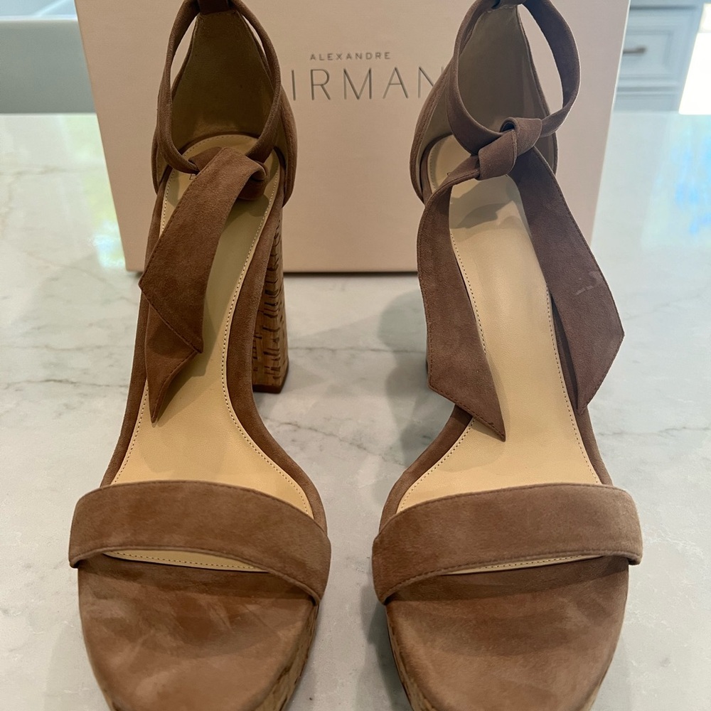 Suede CelineTan ankle tie 42 sandal perfect for summertime maxi dresses.